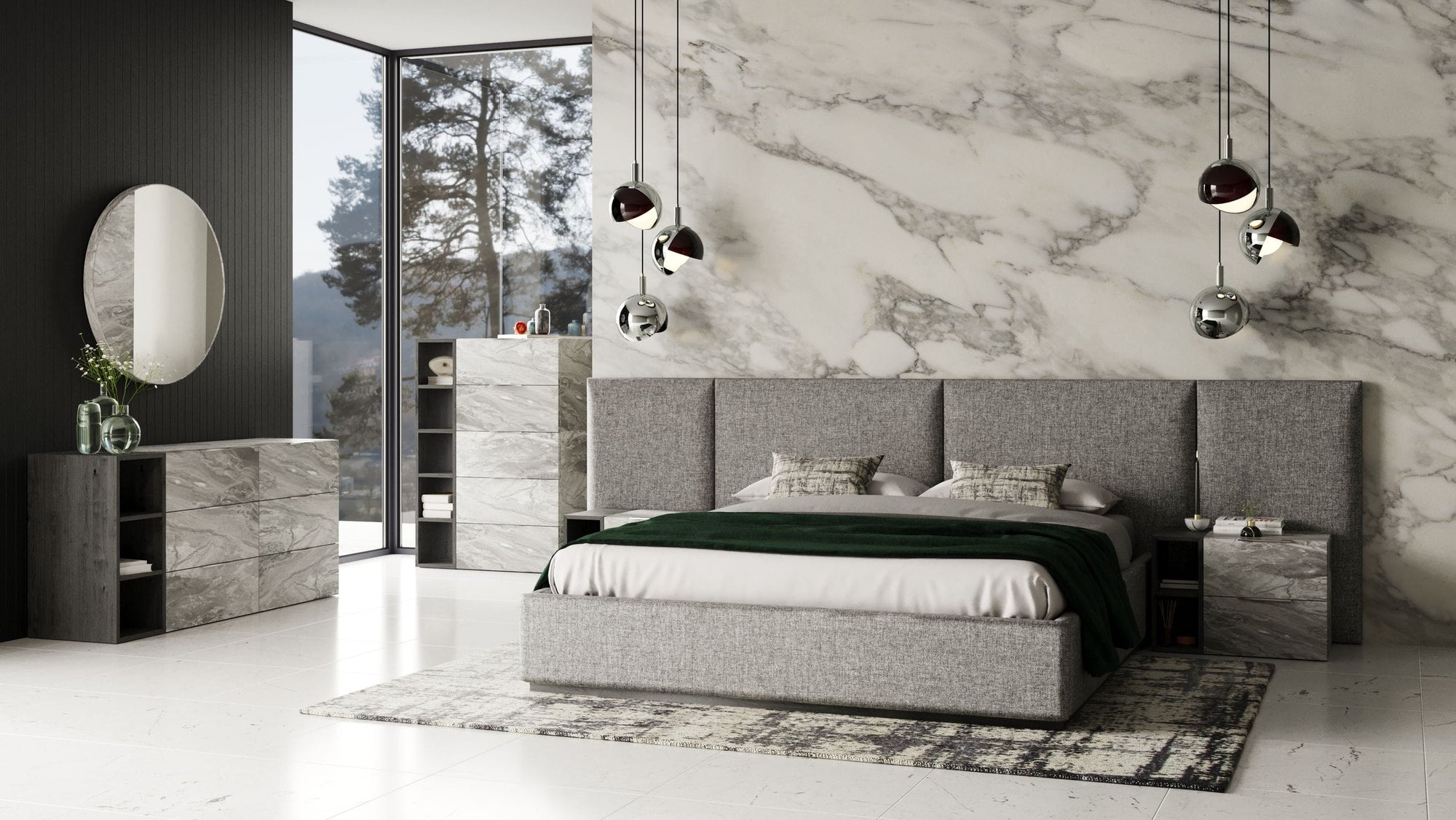 Nova Domus Maranello Modern Grey Bed Set Model VGMABR-121-GRY-BED-SET
