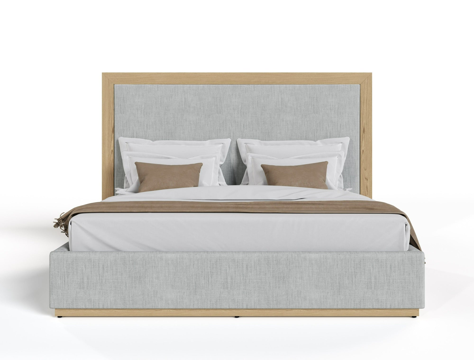 Nova Domus Santa Barbara Modern Grey Fabric & Natural Bedroom Set Model VGMABR-152-SET