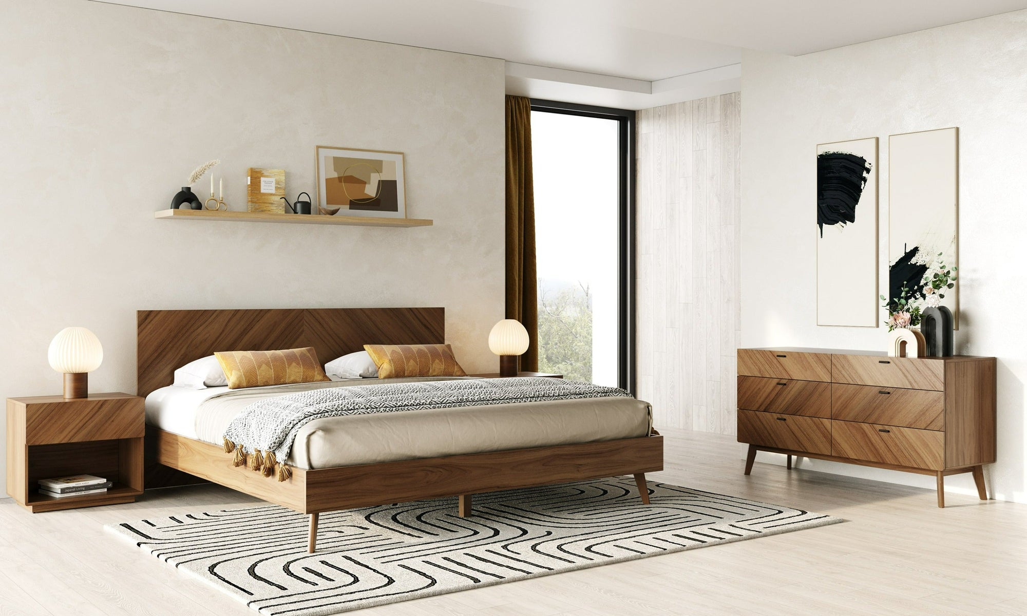 Nova Domus Kamela Modern Walnut Bedroom Set Model VGMA-BR-128-SET