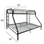 ACME Tritan Black Bunk Bed  (Twin | Full)  Model 02053BK