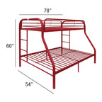 ACME Tritan Red Bunk Bed  (Twin | Full)  Model 02053RD