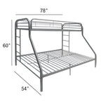 ACME Tritan Silver Bunk Bed  (Twin | Full)  Model 02053SI