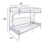ACME Eclipse White Futon Bunk Bed  (Twin | Full)  Model 02091W-W