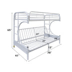 ACME Eclipse White Futon Bunk Bed  (Twin | Full)  Model 02091W-W