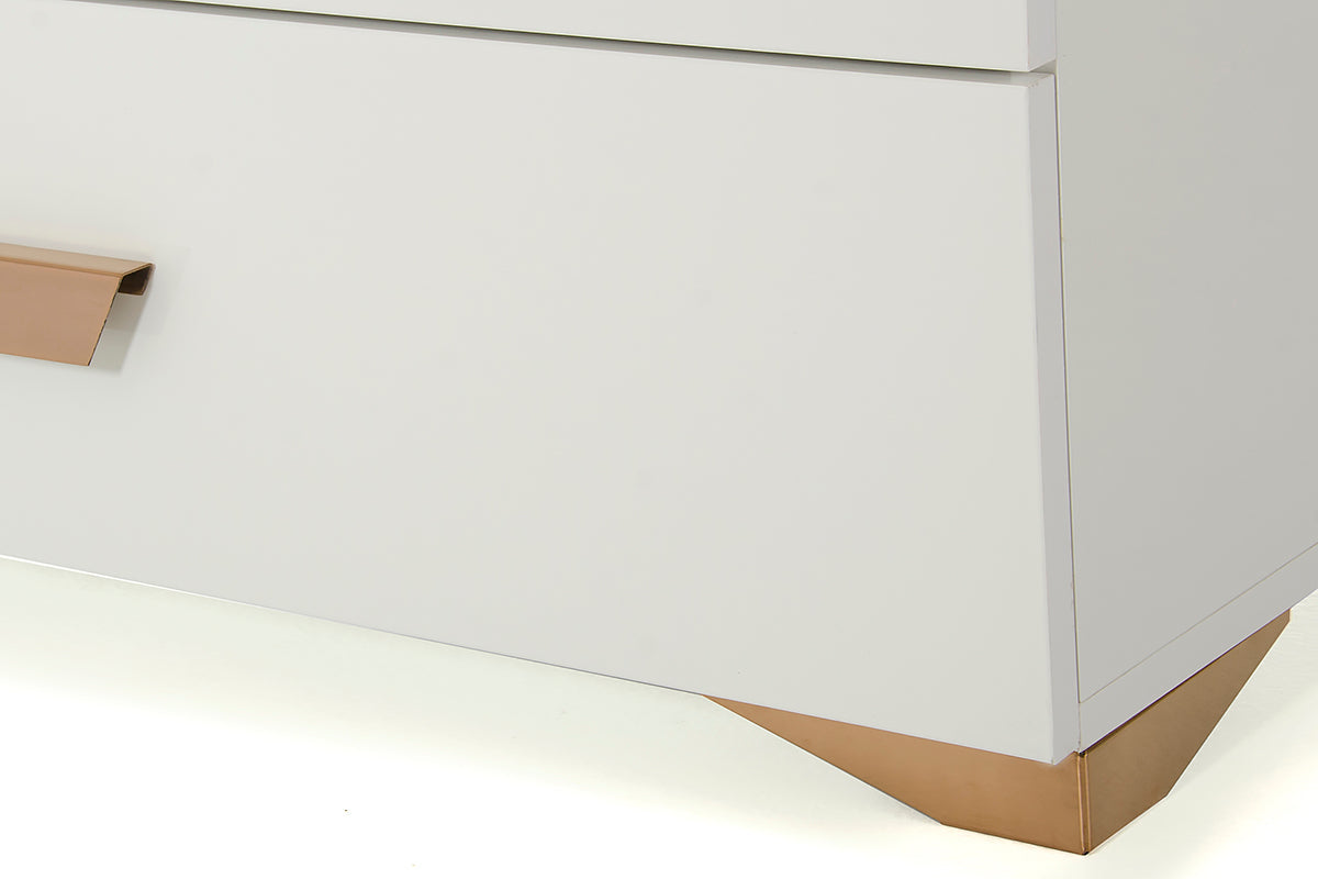 Nova Domus Juliet Italian Modern White & Rosegold Dresser Model VGACJULIET-DSR