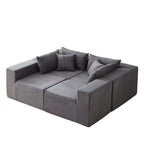 104-Inch Corduroy Modular L Shaped Sectional Sofa,Floor Couch Set,Foam-Filled Compressed Sofa,4 PC Free Combination