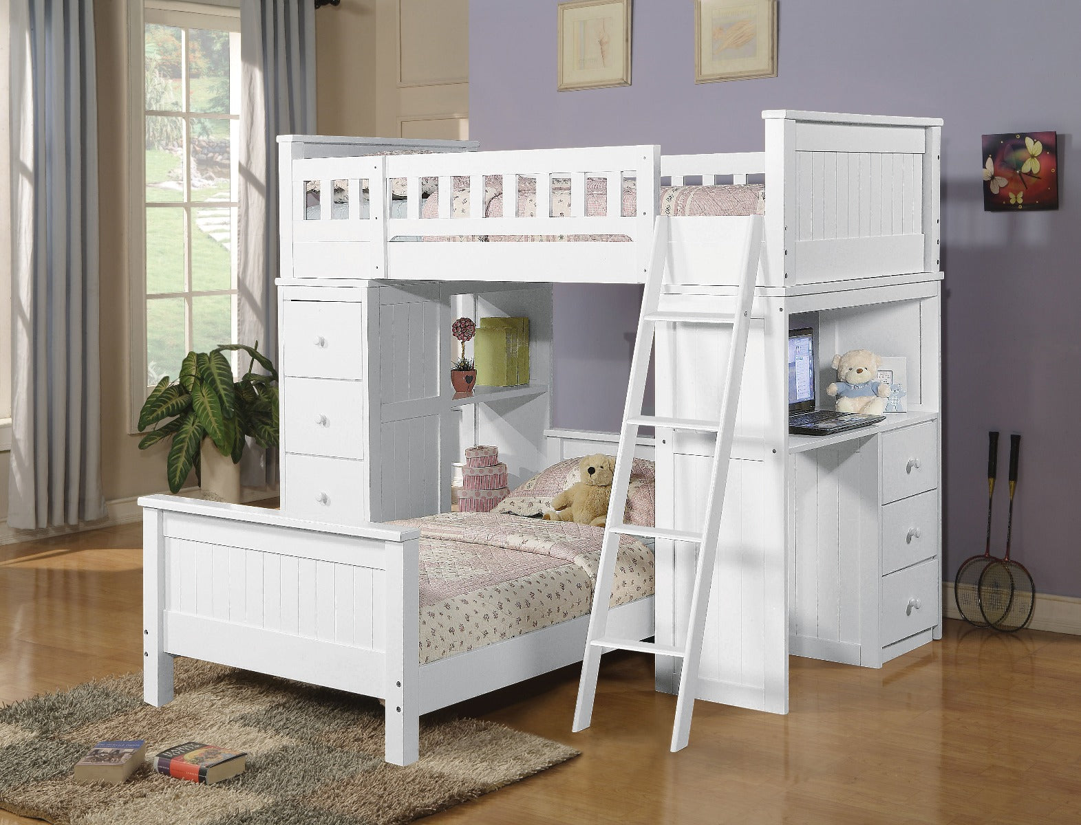ACME Willoughby White Twin Loft Bed Model 10970W