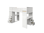 Lit mezzanine double ACME Willoughby blanc, modèle 10970W