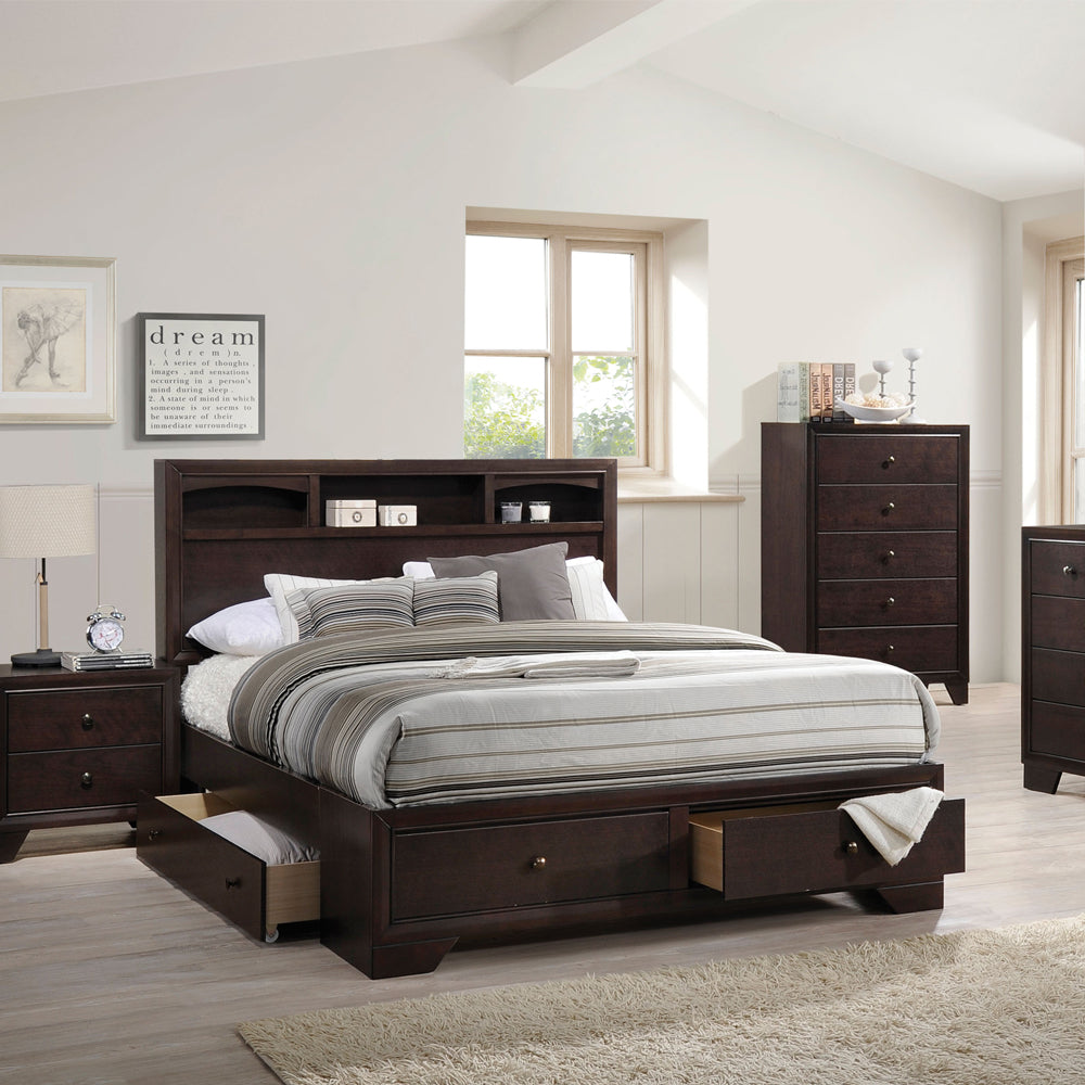 ACME Madison II Espresso Queen Bed with Storage Model 19560Q