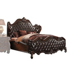 ACME Versailles Two Tone Dark Brown Synthetic Leather & Cherry Oak Queen Bed Model 21120Q