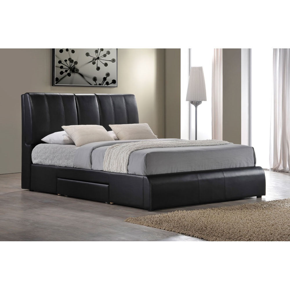 ACME Kofi Black Synthetic Leather Eastern King Bed with Storage Model 21266EK