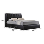 ACME Kofi Black Synthetic Leather Eastern King Bed with Storage Model 21266EK