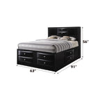 ACME Ireland Black Queen Bed with Storage Model 21610Q