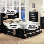 ACME Ireland Black Full Bed with Storage Model 21620F