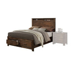 ACME Merrilee Oak Eastern King Bed with Storage Model 21677EK