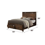 ACME Merrilee Oak Queen Bed with Storage Model 21680Q