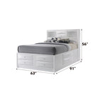 ACME Ireland White Queen Bed with Storage Model 21700Q