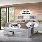 ACME Ireland White Queen Bed with Storage Model 21700Q