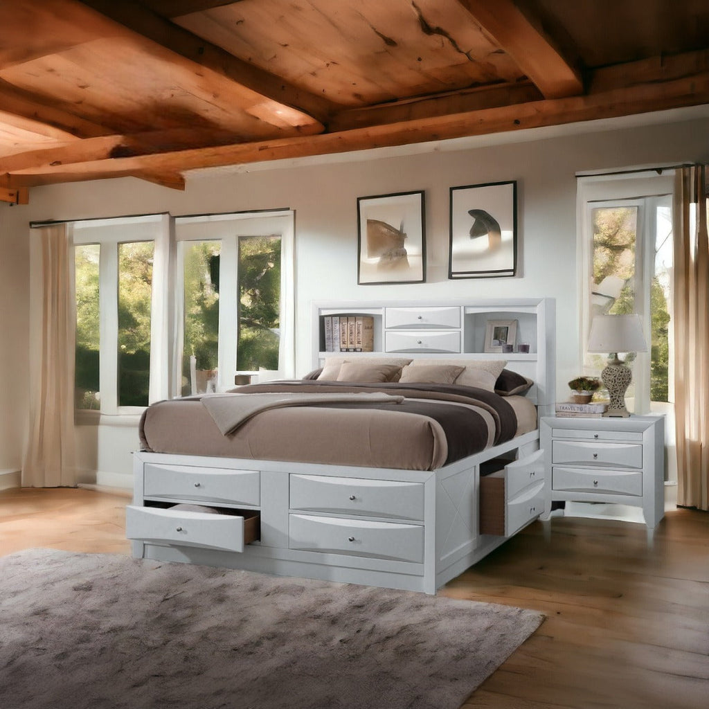 ACME Ireland White Full Bed with Storage Model 21710F