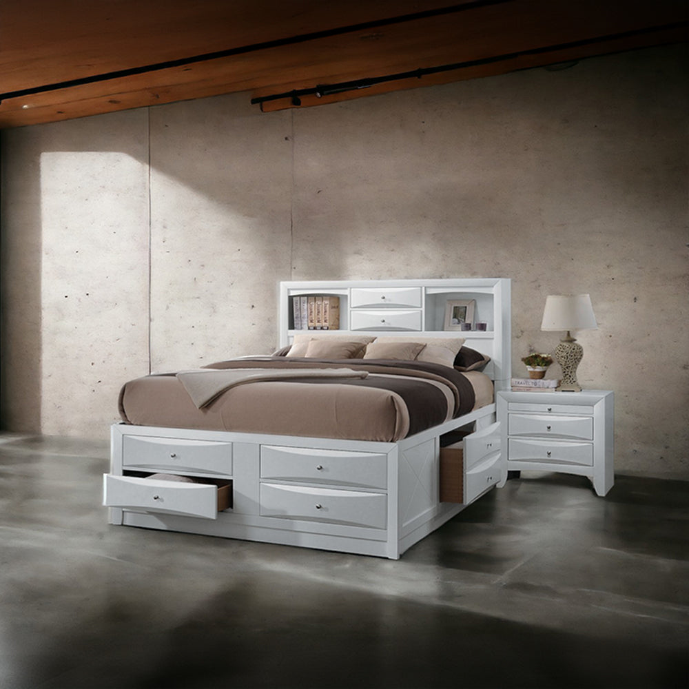 ACME Ireland White Full Bed with Storage Model 21710F