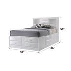 ACME Ireland White Full Bed with Storage Model 21710F