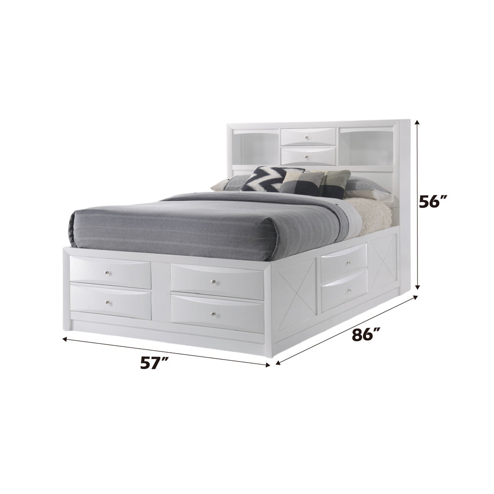 ACME Ireland White Full Bed with Storage Model 21710F