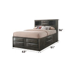 ACME Ireland Gray Oak Queen Bed with Storage Model 22700Q