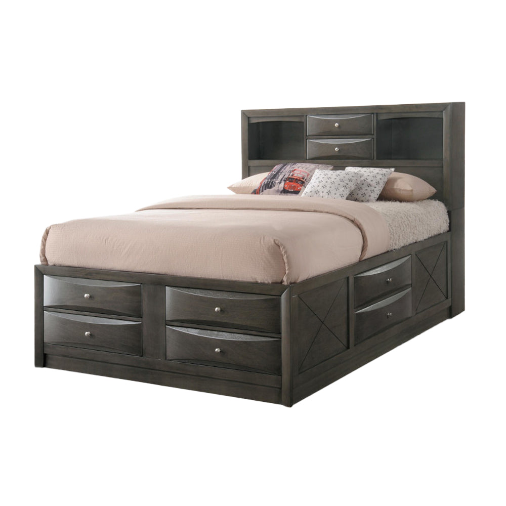 ACME Ireland Gray Oak Full Bed with Storage Model 22710F