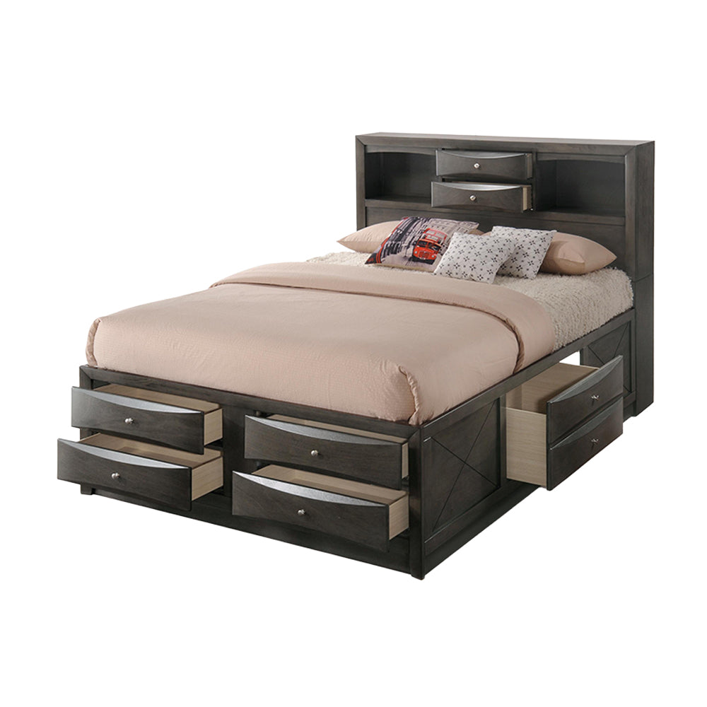 ACME Ireland Gray Oak Full Bed with Storage Model 22710F