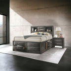 ACME Ireland Gray Oak Full Bed with Storage Model 22710F