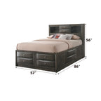 ACME Ireland Gray Oak Full Bed with Storage Model 22710F