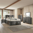 ACME Ireland Gray Oak Full Bed with Storage Model 22710F