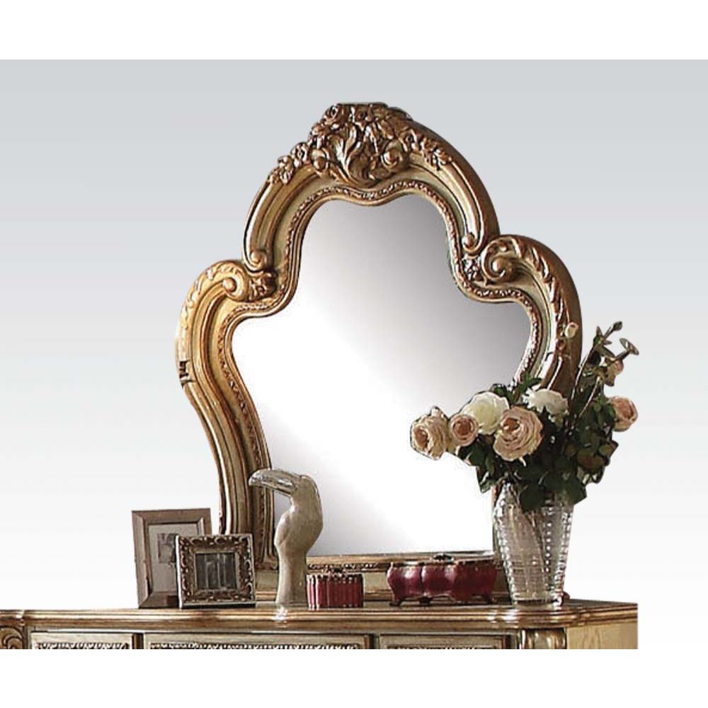 ACME Dresden Gold Patina & Bone Mirror Model 23164
