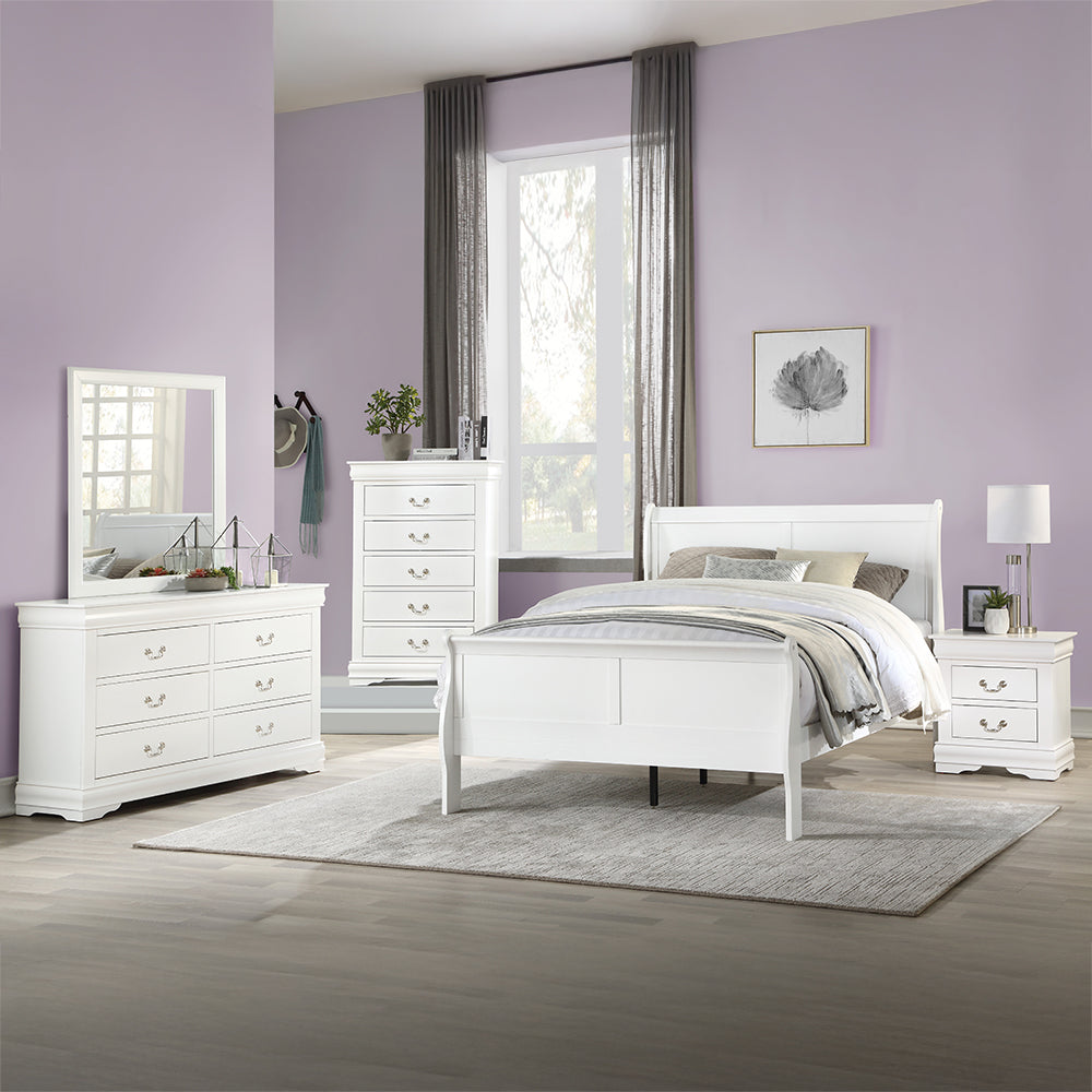 ACME Louis Philippe White Queen Bed Model 23830Q