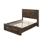 ACME Elettra Rustic Walnut Queen Bed with Storage Model 24200Q