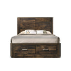ACME Elettra Rustic Walnut Queen Bed with Storage Model 24200Q