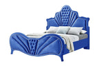 ACME Dante Blue Velvet Eastern King Bed Model 24217EK