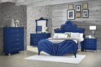 ACME Dante Blue Velvet Eastern King Bed Model 24217EK