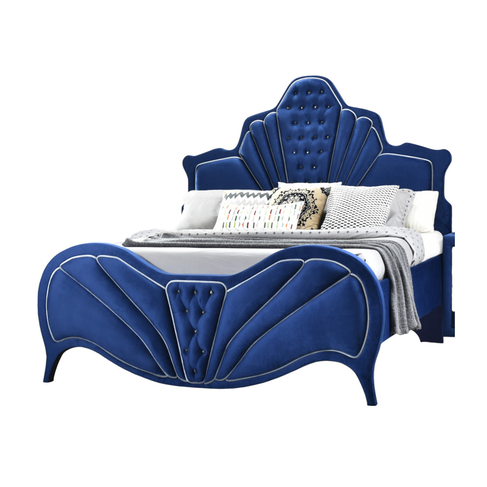 ACME Dante Blue Velvet Queen Bed Model 24220Q