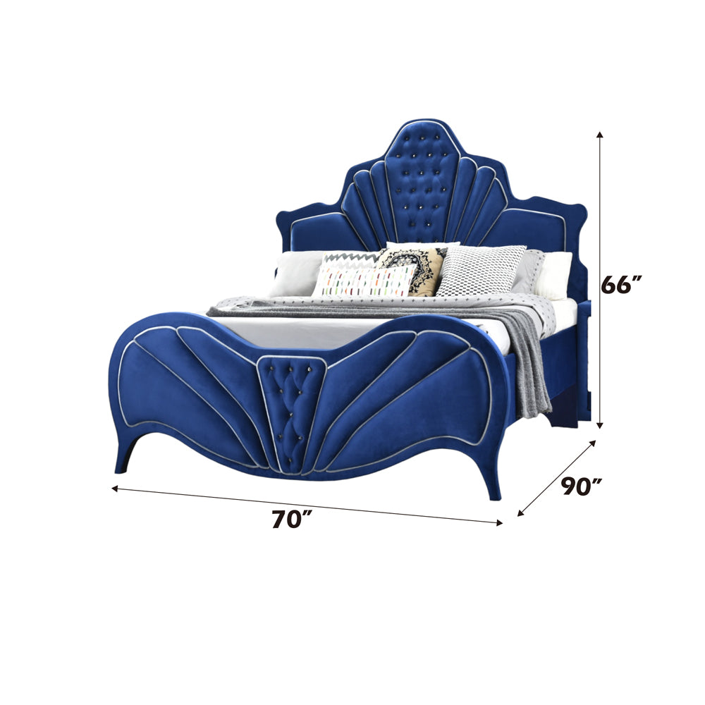 ACME Dante Blue Velvet Queen Bed Model 24220Q