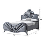 ACME Dante Gray Velvet Queen Bed Model 24230Q