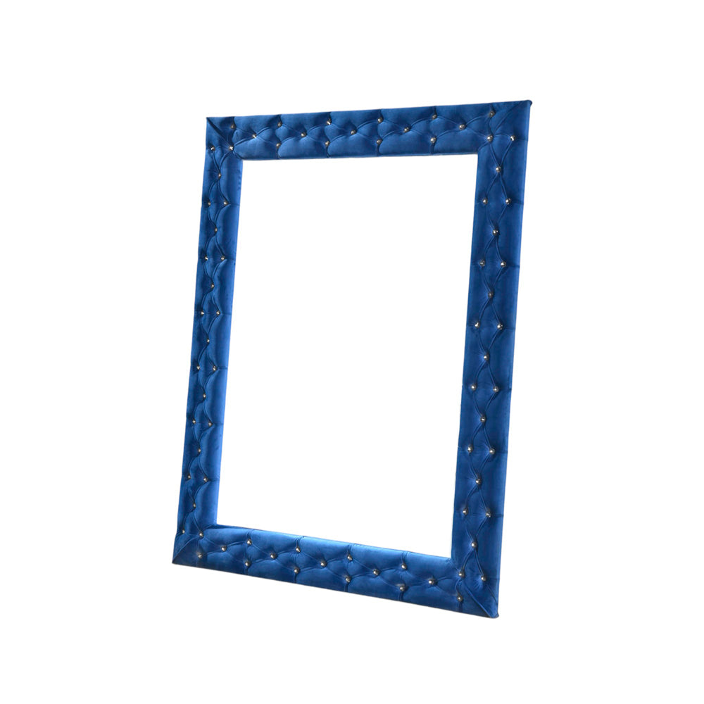 ACME Dante Blue Velvet Accent Floor Mirror Model 24238