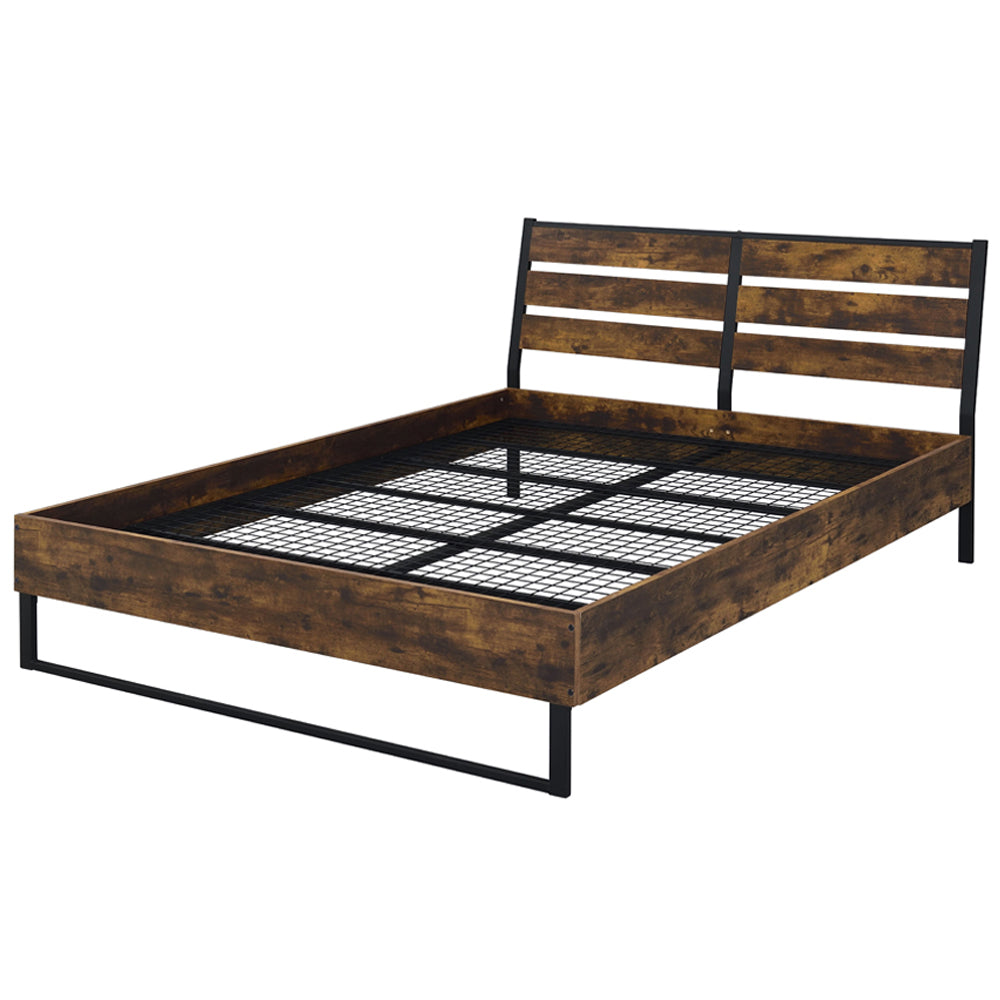 ACME Juvanth Rustic Oak & Black Eastern King Bed Model 24247EK
