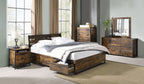 ACME Juvanth Rustic Oak & Black Eastern King Bed with Storage Model 24257EK
