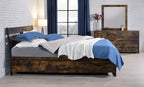 ACME Juvanth Rustic Oak & Black Eastern King Bed with Storage Model 24257EK