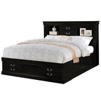 ACME Louis Philippe III Black Queen Bed with Storage Model 24390Q