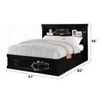 ACME Louis Philippe III Black Queen Bed with Storage Model 24390Q