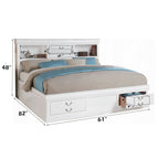 ACME Louis Philippe III White Queen Bed with Storage Model 24490Q