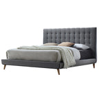 ACME Valda Light Gray Fabric Queen Bed Model 24520Q