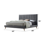 ACME Valda Light Gray Fabric Queen Bed Model 24520Q